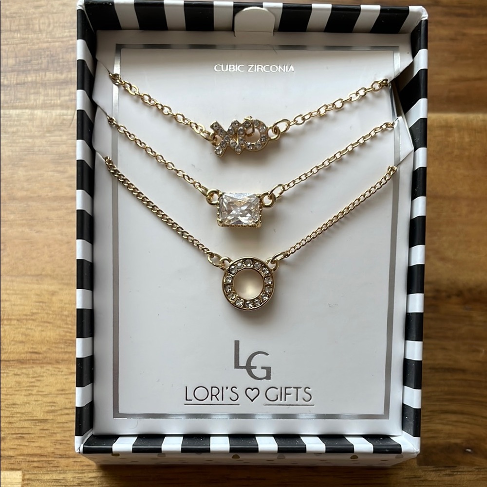Gold Cubic Zirconia Necklace Set
